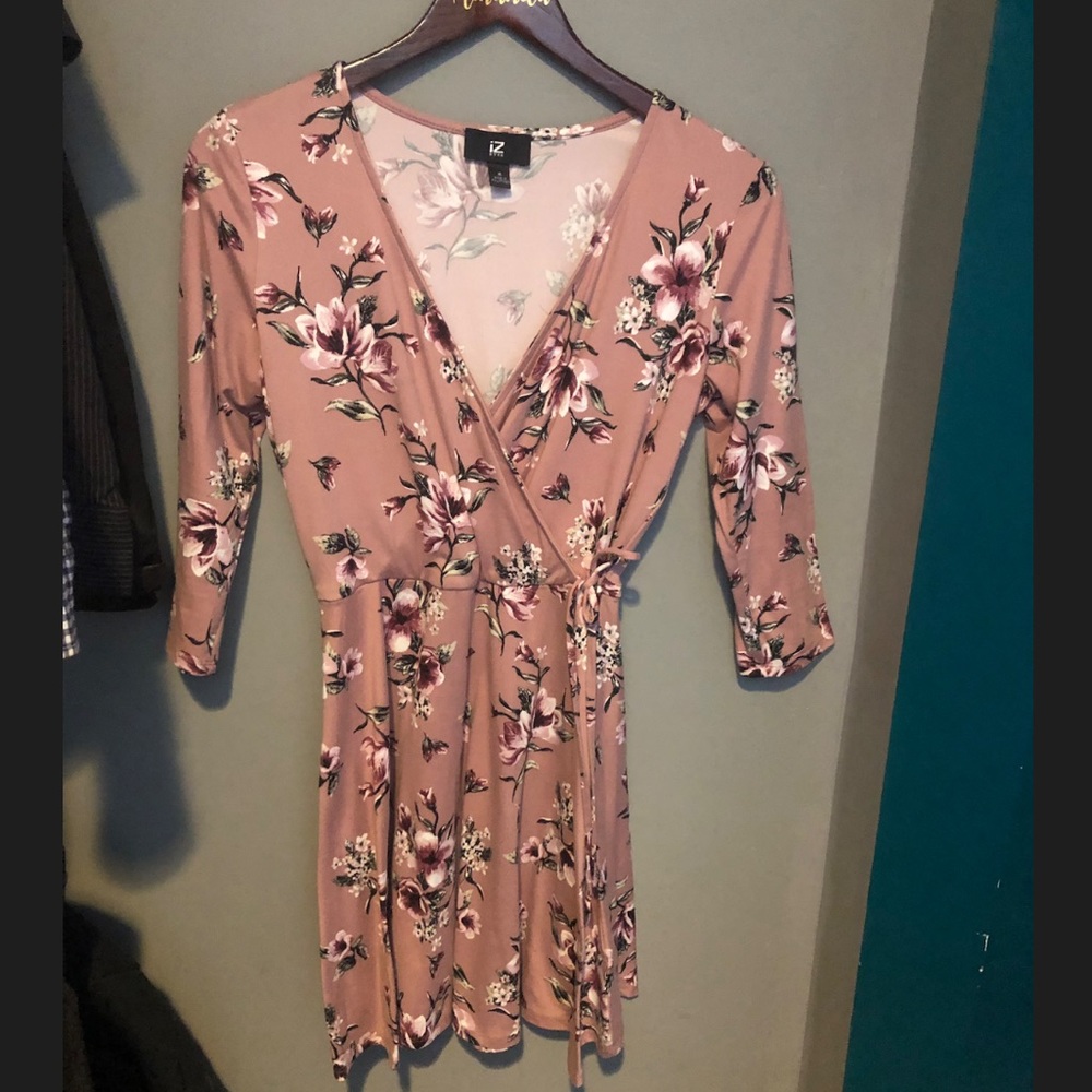 Dark pink floral dress